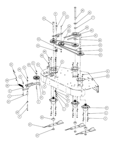 Spindle Assembly Diagram and Parts List for HFF1748 55AG5D4V750-WAM Cub Cadet Lawn Mower